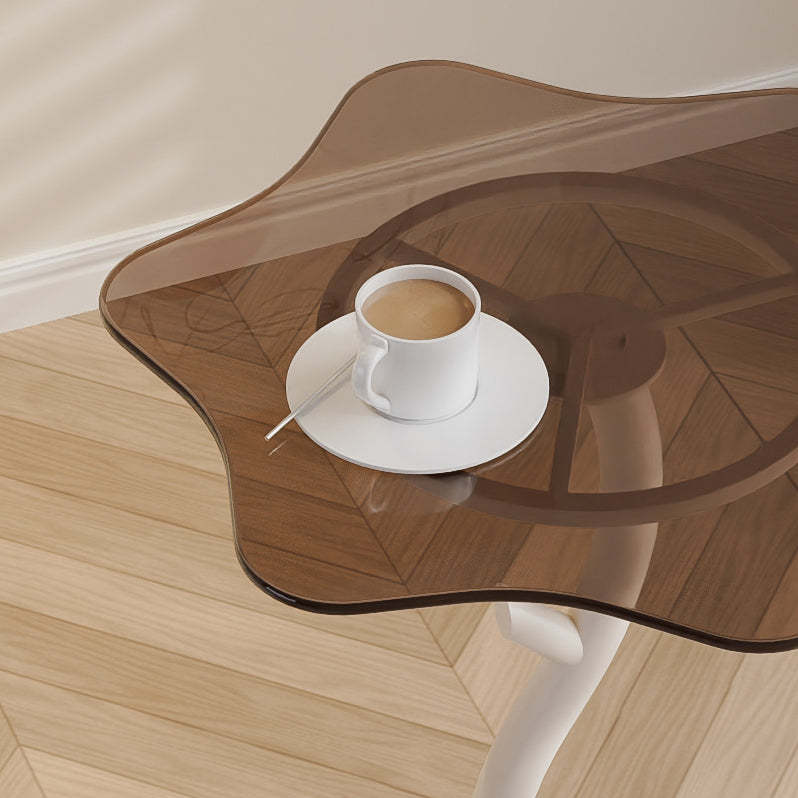 Cloud Rock Slab Tempered Glass Coffee Table — Branches / White - Tempered Glass