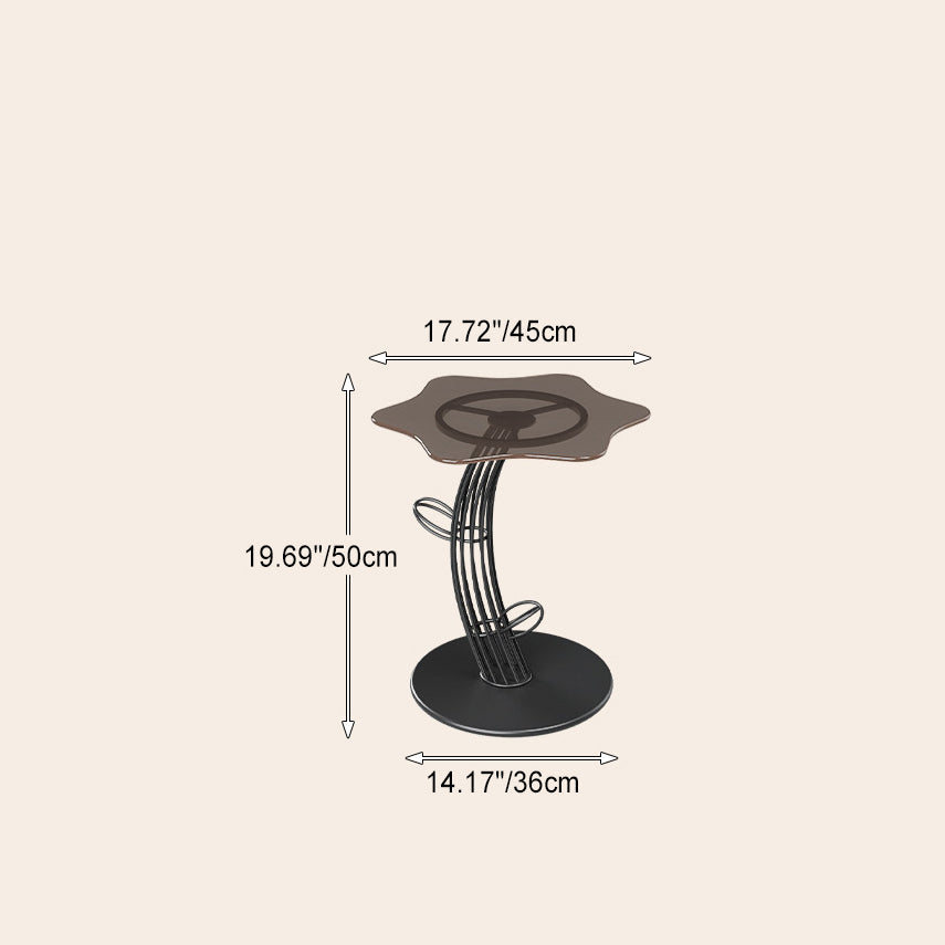 Cloud Rock Slab Tempered Glass Coffee Table — Branches / White - Rock Slab
