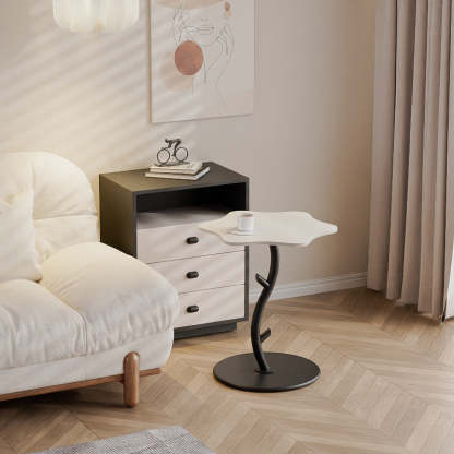 Cloud Rock Slab Tempered Glass Coffee Table — Branches / Black - Tempered Glass
