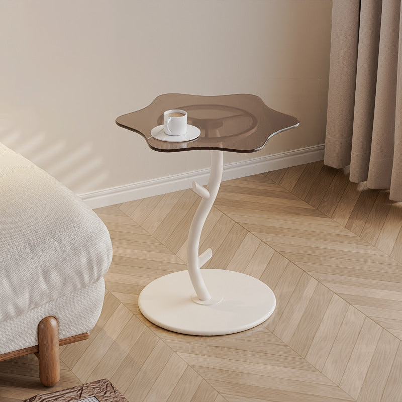 Cloud Rock Slab Tempered Glass Coffee Table — Cacti / White - Rock Slab
