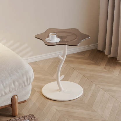 Cloud Rock Slab Tempered Glass Coffee Table — Cacti / White - Rock Slab