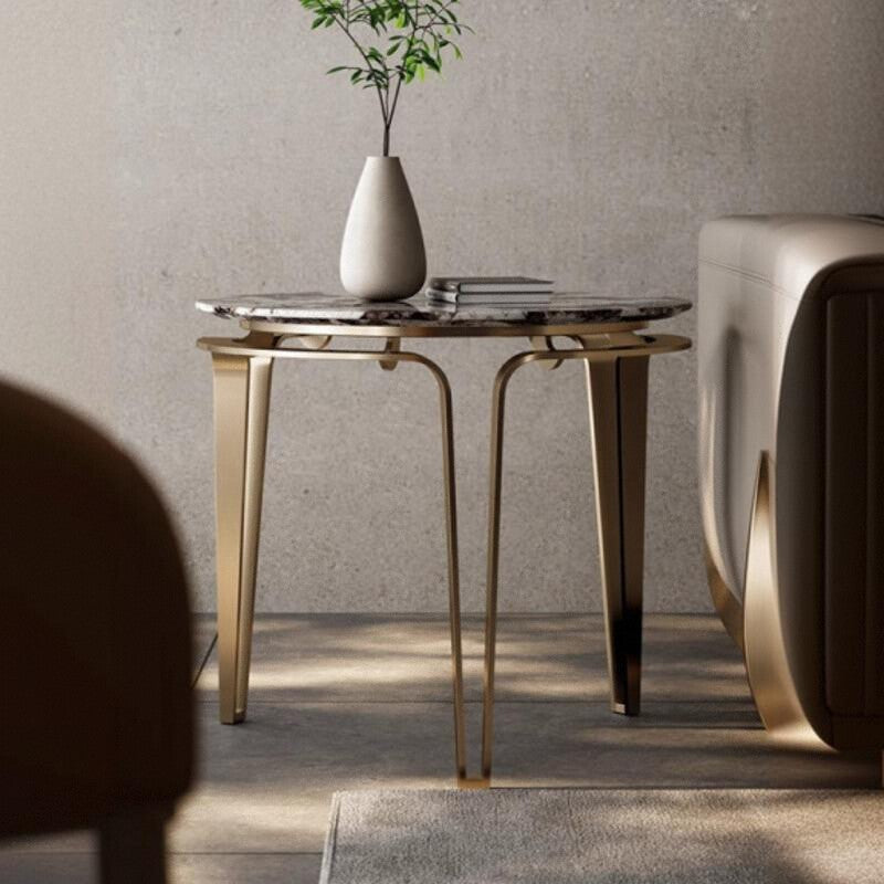 Luxury Marble Stainless Steel Coffee Table — B