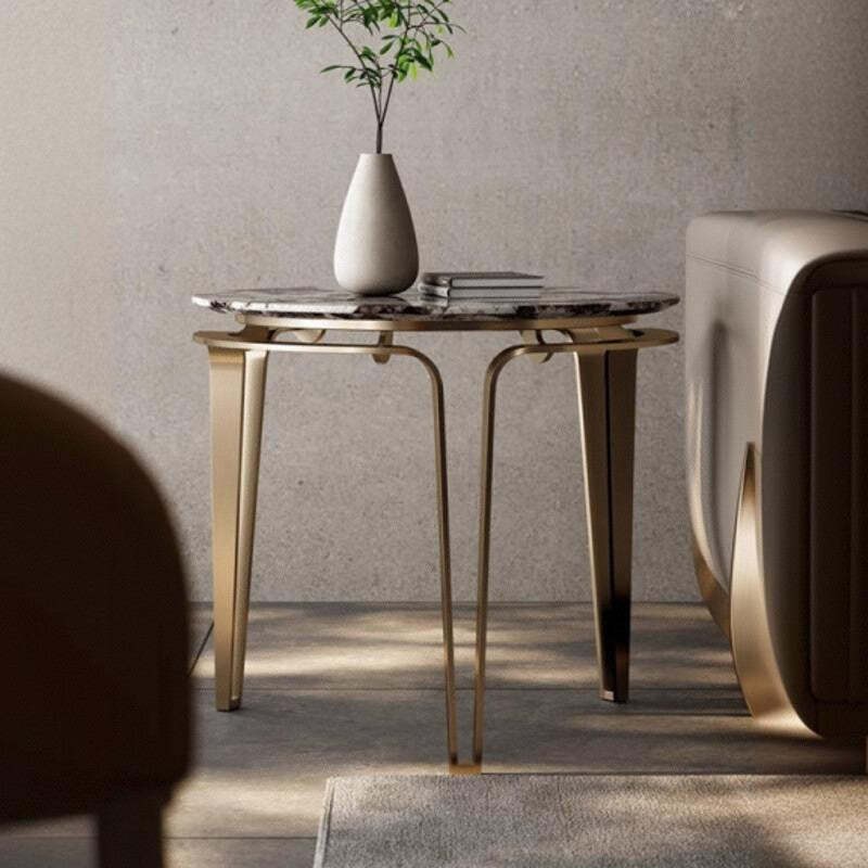 Luxury Marble Stainless Steel Coffee Table — B