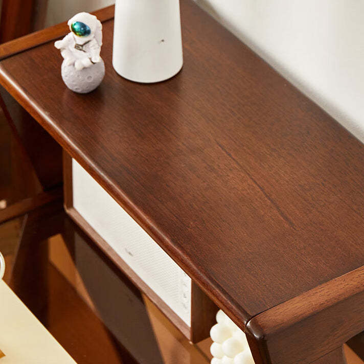 Tempered Glass Wood Coffee Table 2-Tier
