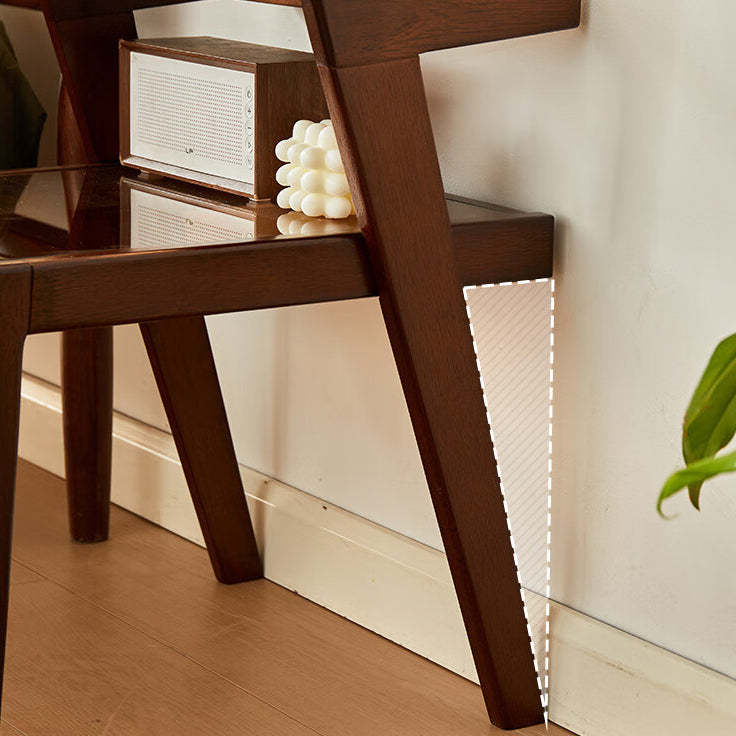 Tempered Glass Wood Coffee Table 2-Tier