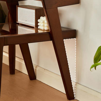 Tempered Glass Wood Coffee Table 2-Tier