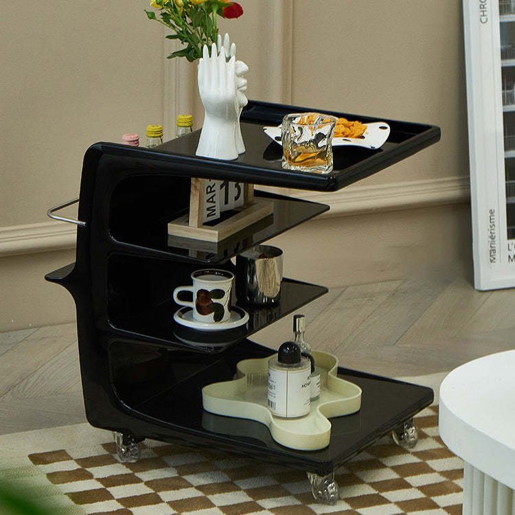 Nordic Plastic 4-Tier Movable End Table — Black