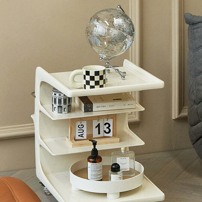 Nordic Plastic 4-Tier Movable End Table