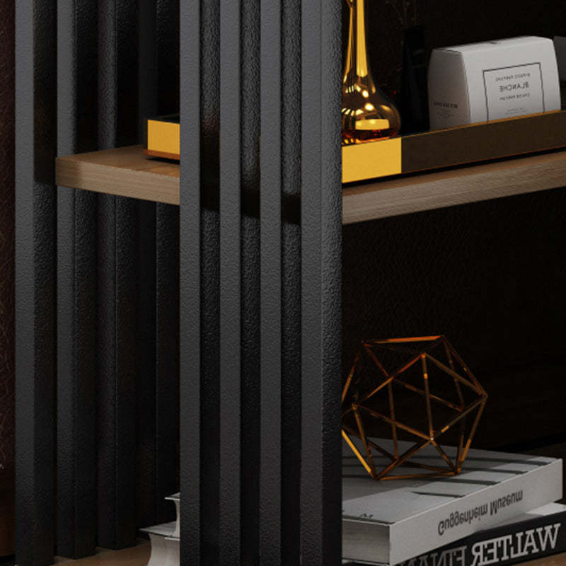 Vintage Particle Board Iron 3-Tier End Table — Black