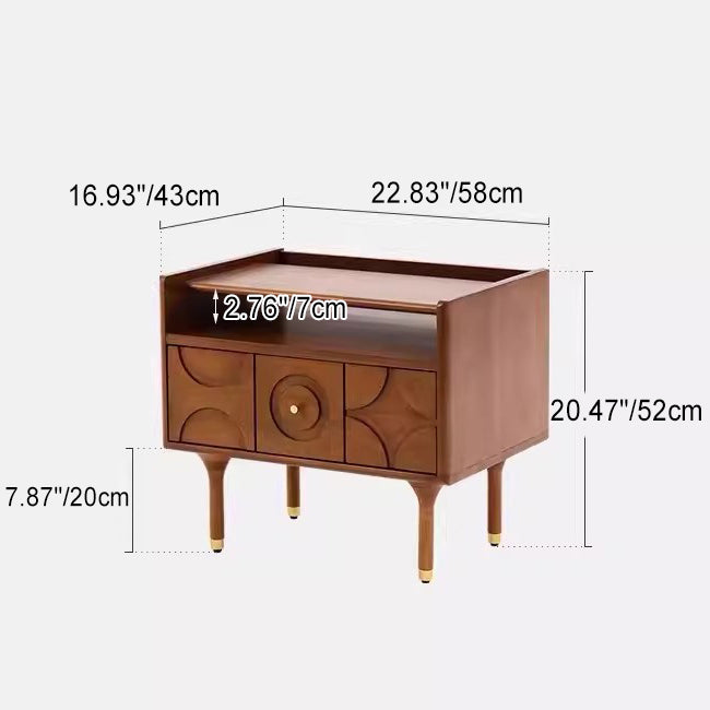 Vintage Wood Storage Nightstand