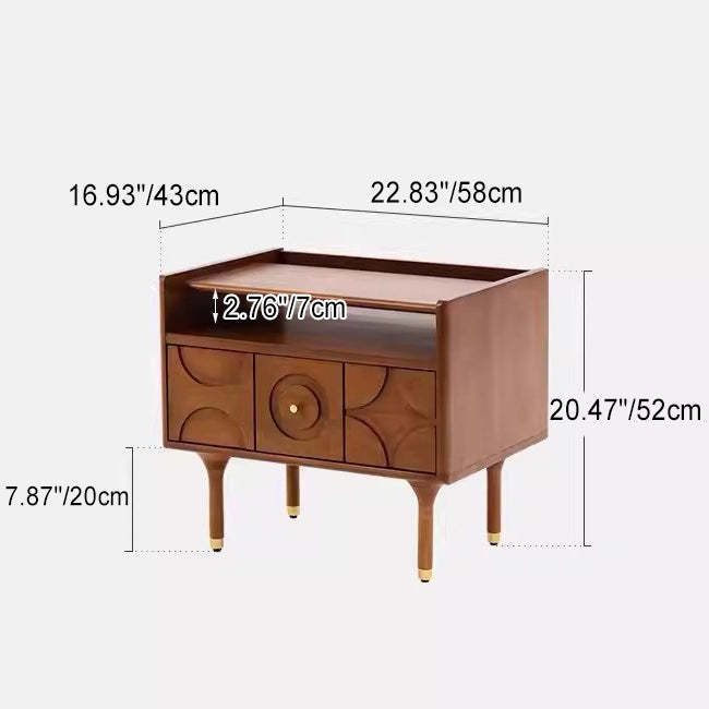 Vintage Wood Storage Nightstand