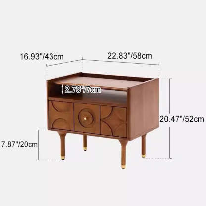 Vintage Wood Storage Nightstand