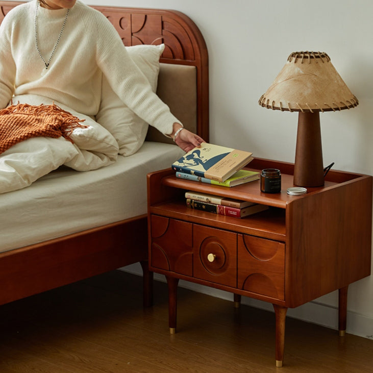 Vintage Wood Storage Nightstand