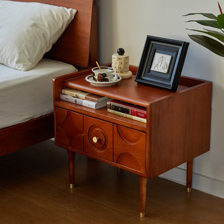 Vintage Wood Storage Nightstand