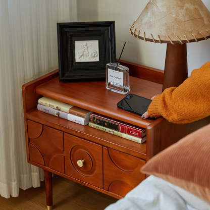 Vintage Wood Storage Nightstand