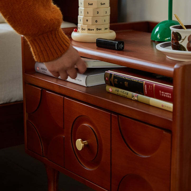 Vintage Wood Storage Nightstand