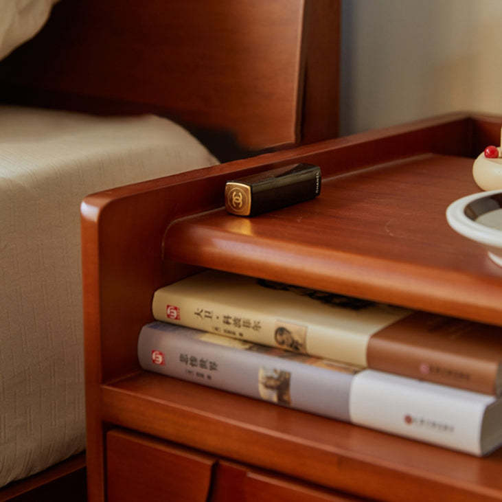 Vintage Wood Storage Nightstand