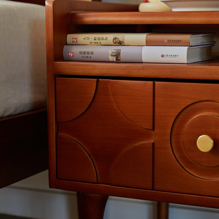Vintage Wood Storage Nightstand