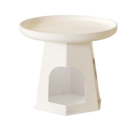 Japanese Round Plastic Side Table with Storage
