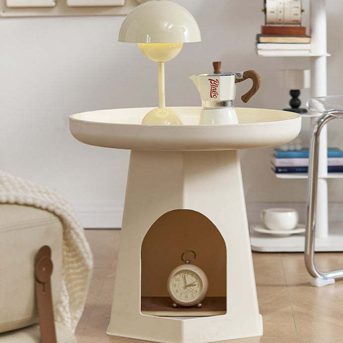 Minimalist Plastic Cat Hole Side Table — Black
