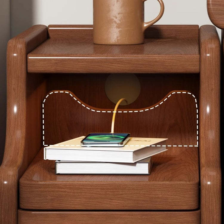 Minimalist Rectangular Solid Wood 2-Drawer Nightstand