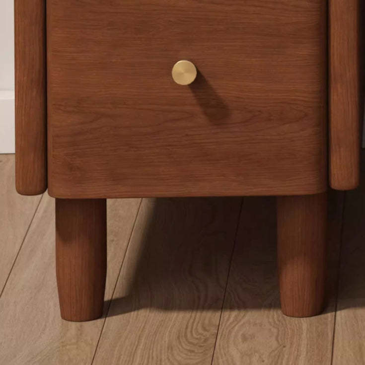 Minimalist Rectangular Solid Wood 2-Drawer Nightstand