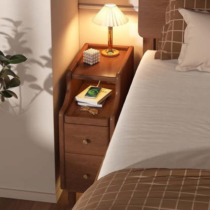 Minimalist Rectangular Solid Wood 2-Drawer Nightstand