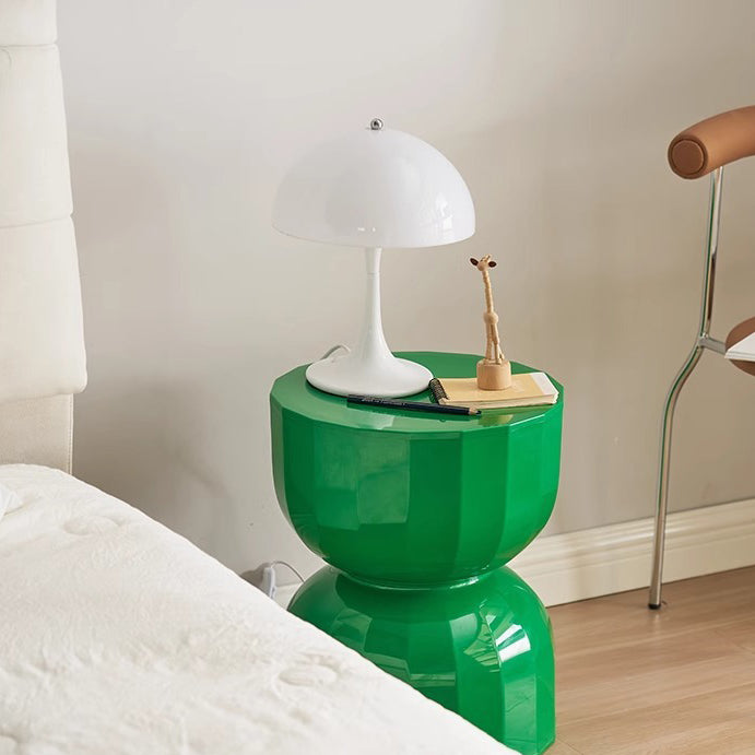 Contemporary Geometric Hourglass End Table