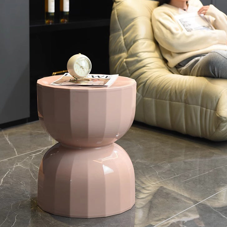 Contemporary Geometric Hourglass End Table