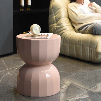Contemporary Geometric Hourglass End Table