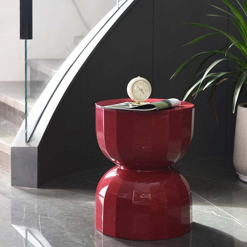 Contemporary Geometric Hourglass End Table — Black