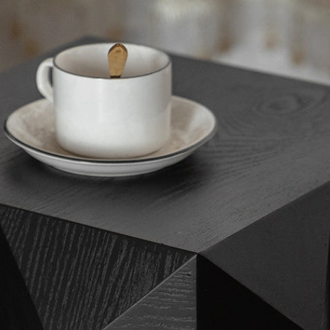 Nordic Geometric Black Wood Coffee Table