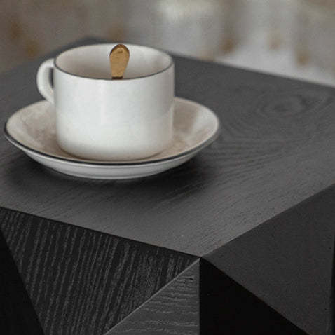 Nordic Geometric Black Wood Coffee Table