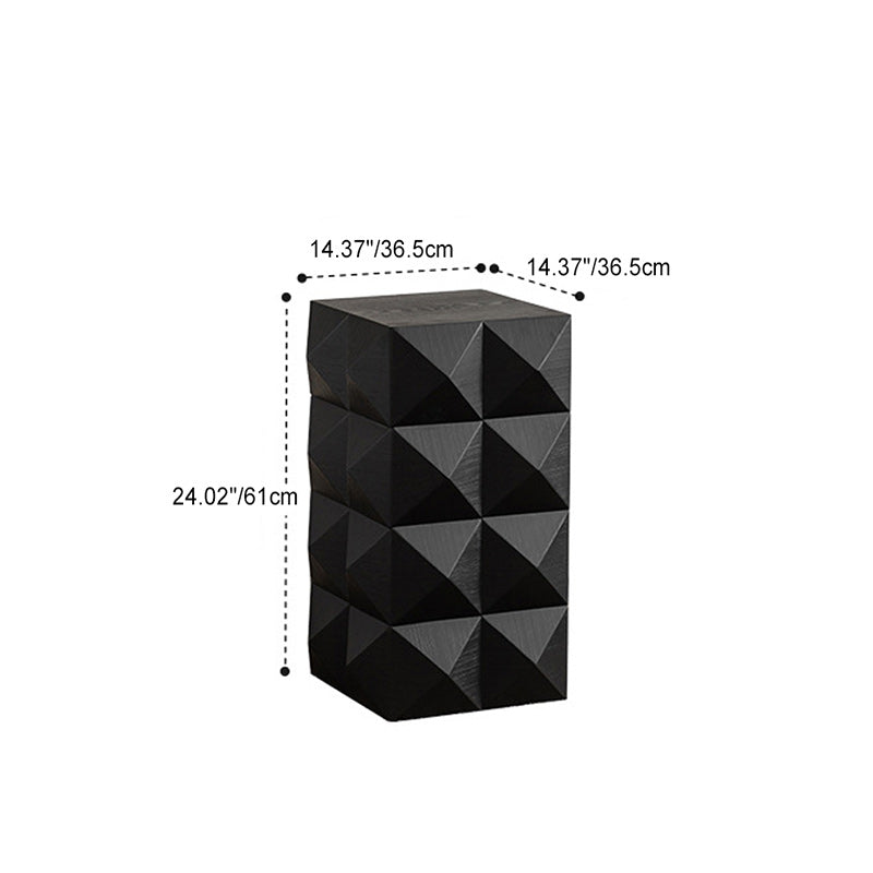 Nordic Geometric Black Wood Coffee Table