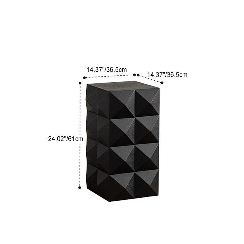 Nordic Geometric Black Wood Coffee Table