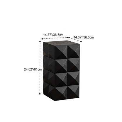 Nordic Geometric Black Wood Coffee Table