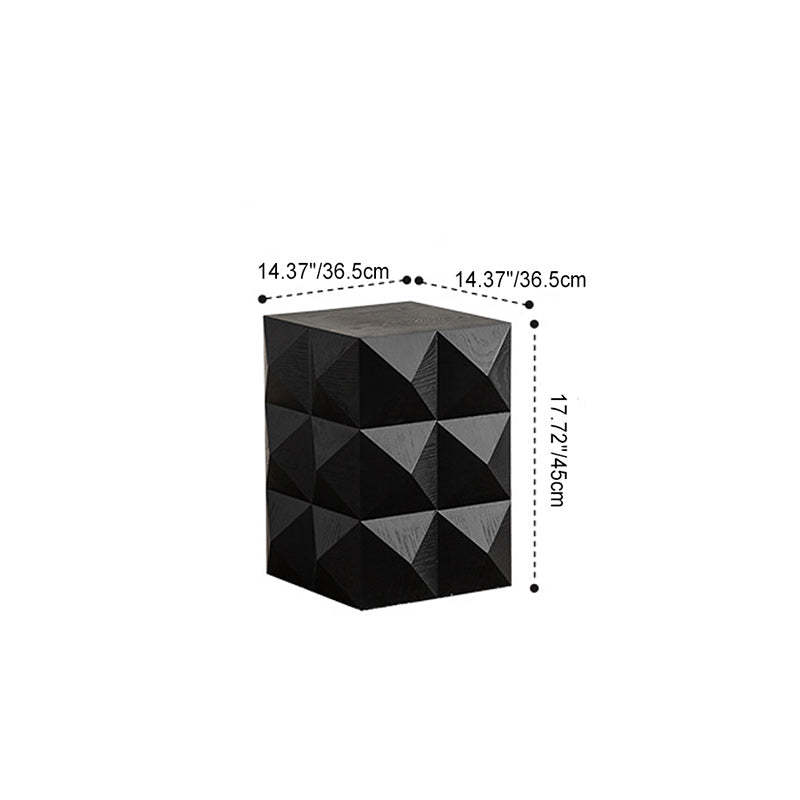 Nordic Geometric Black Wood Coffee Table