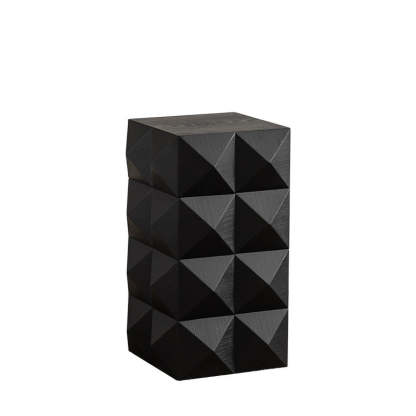 Nordic Geometric Black Wood Coffee Table