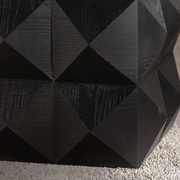 Nordic Geometric Black Wood Coffee Table
