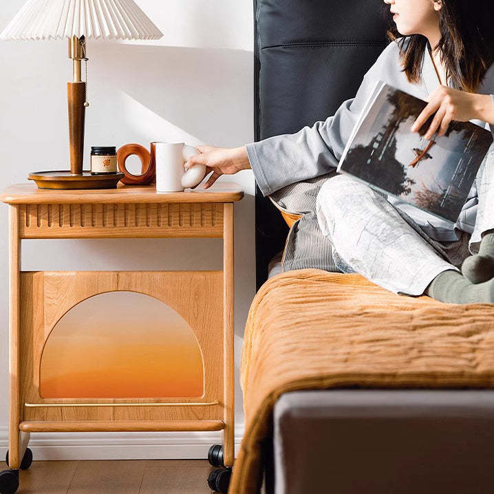Nordic Movable Wood End Table