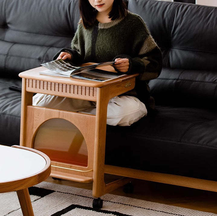 Nordic Movable Wood End Table
