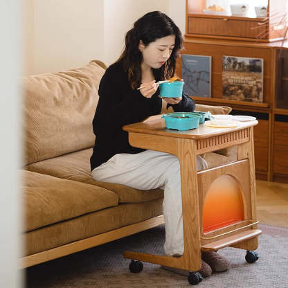 Nordic Movable Wood End Table