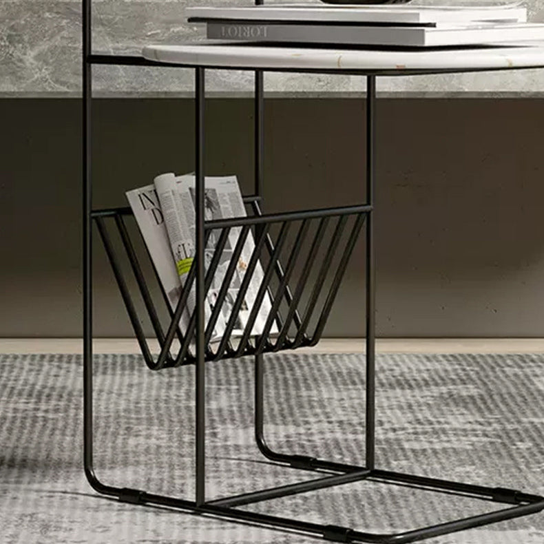 Luxury Rock Slab Steel Round End Table