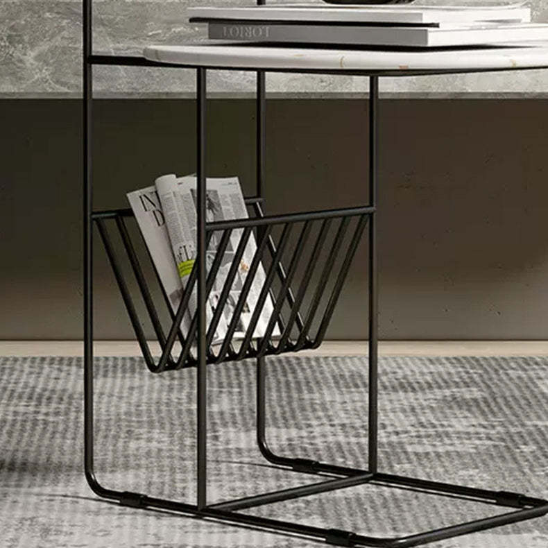 Luxury Rock Slab Steel Round End Table