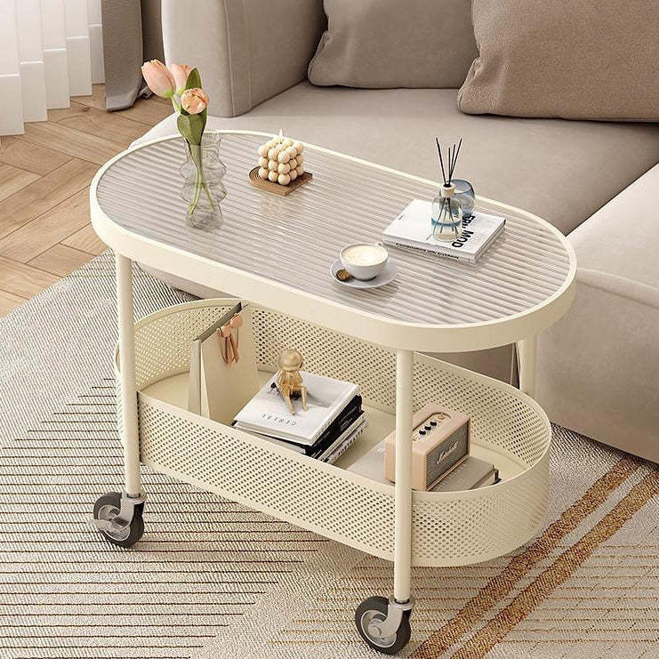 Lighom minimalist movable end black side tables — 31.5" L x 15.5" W x 21.5" H / White / White