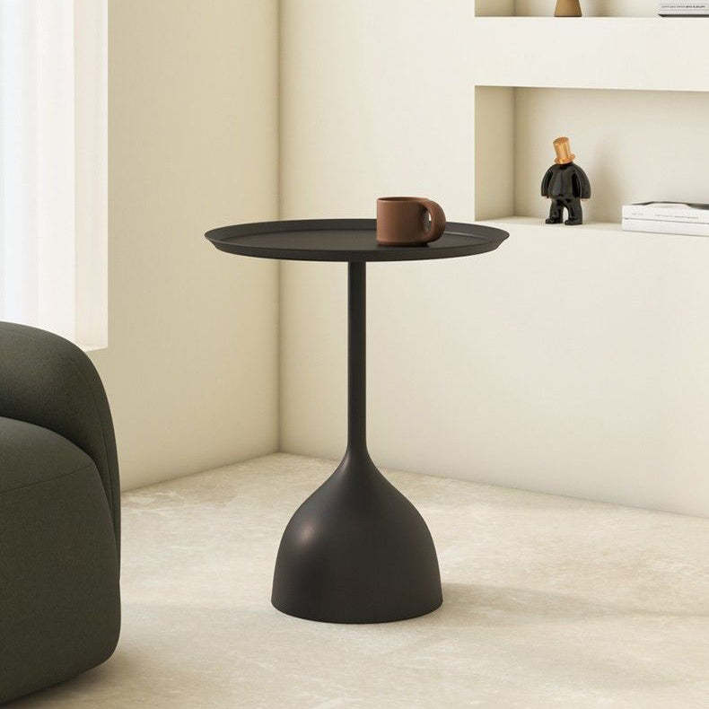 Minimalist Round Iron 1-Tier End Table