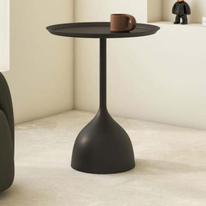 Minimalist Round Iron 1-Tier End Table