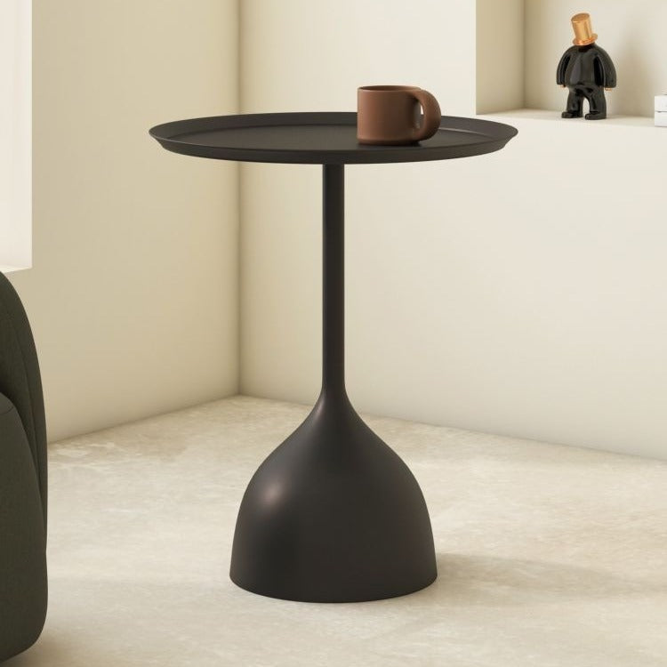 Minimalist Round Iron 1-Tier End Table