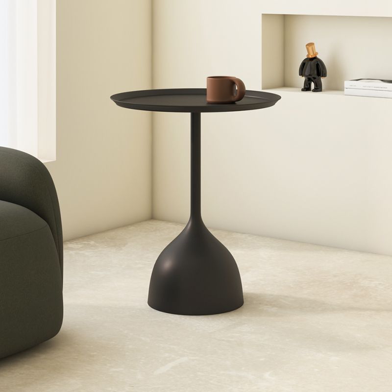 Minimalist Round Iron 1-Tier End Table