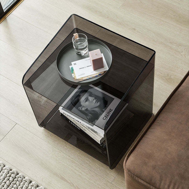 Minimalist Acrylic End Table 2-Tier